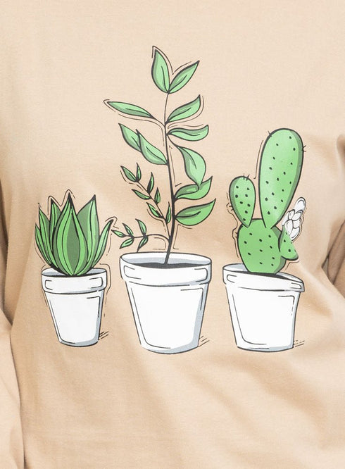 Latte Printed Long - Sleeve Design 9 - Khotwh